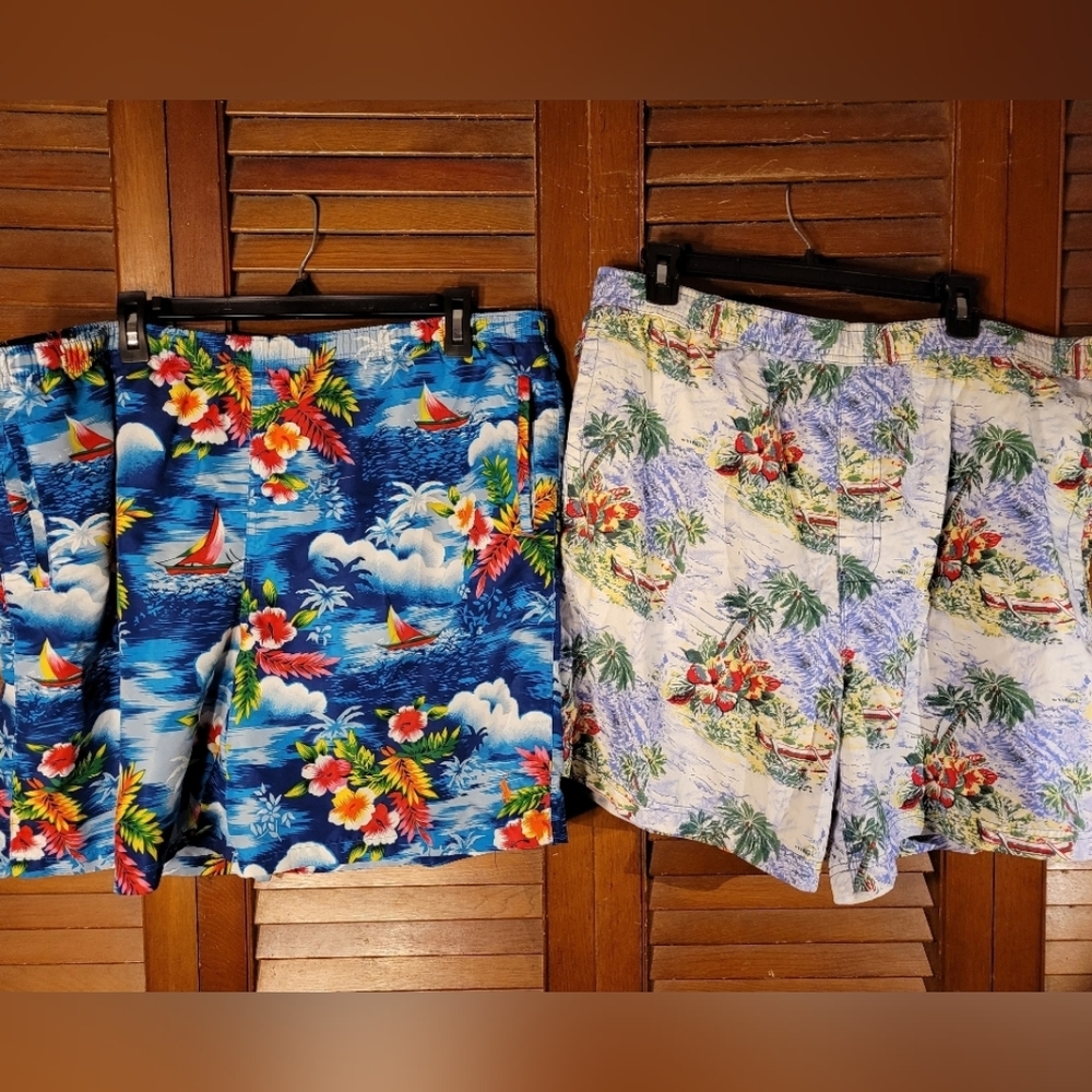 2 Men's  Swim Shorts XL Surfing Trunks With Liners Polo Ralph Lauren Cremieux